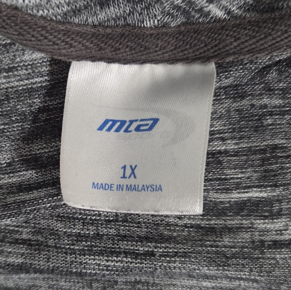 MTA Sport Heather Gray Cowl Neck Hoodie Size 1X Athleisure - Picture 2 of 6